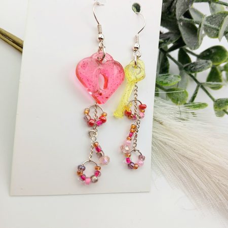 Quirky Key to my heart earrings