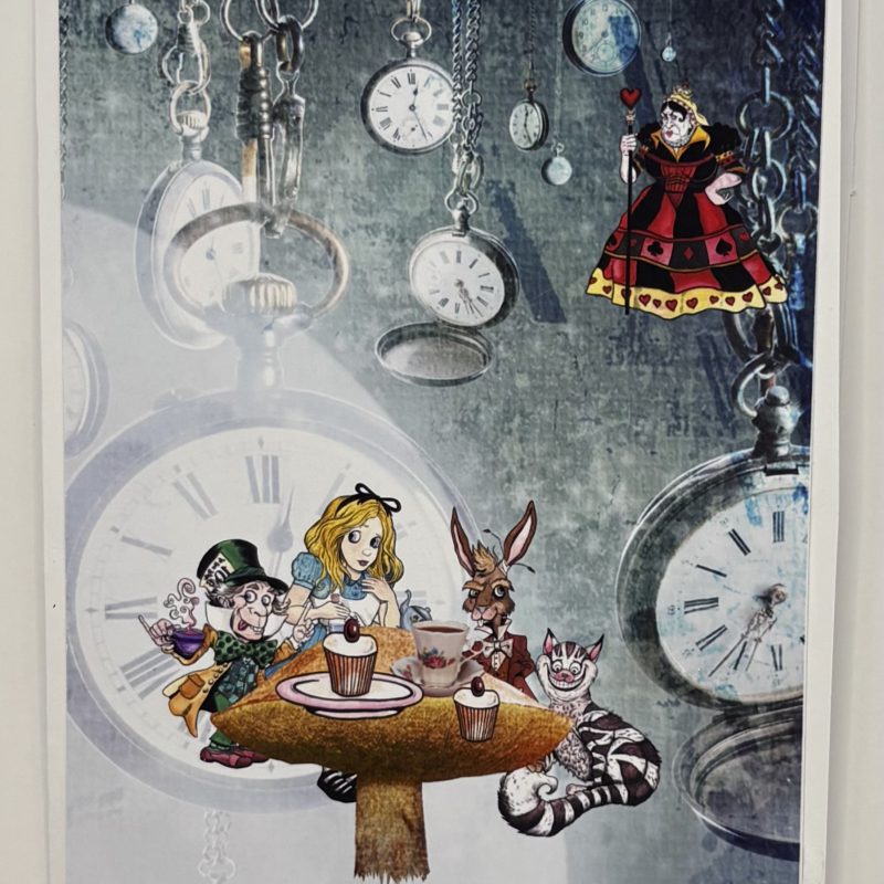 Alice and Friends 7 x 5 handmade unique birthday or any occasion greeting card in multiple colours