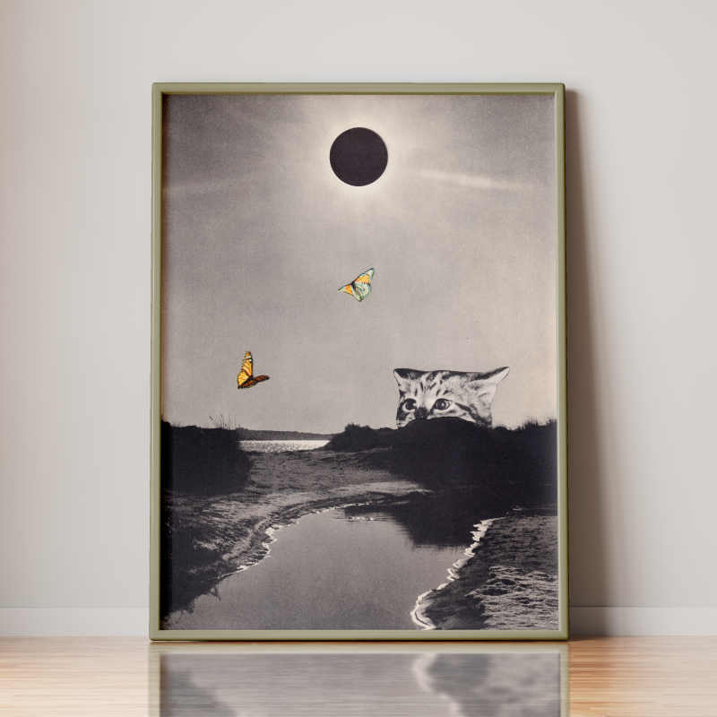 Flutter Limited Edition Cat & Butterfly Print