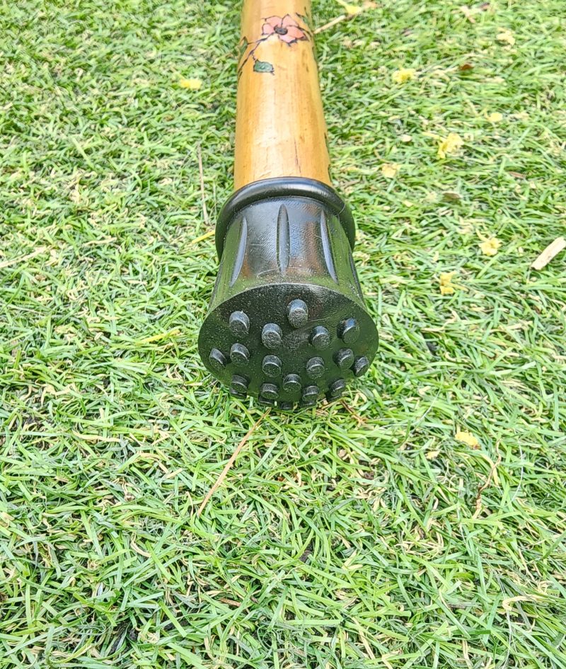 Floral Wooden Walking stick, cane, refurbished, hand painted 30.5in