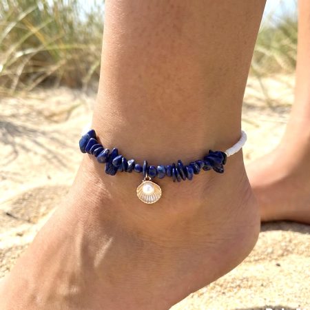 Coastal Theme Shell Chip Bead Anklets