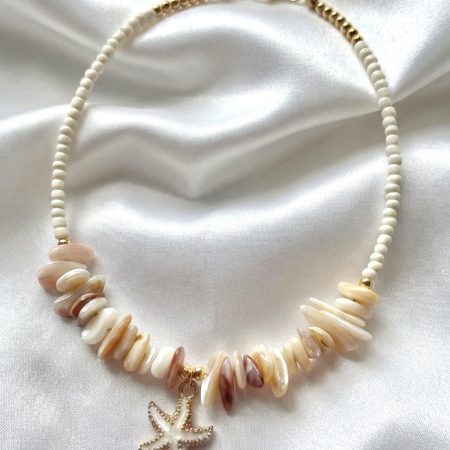 Coastal Theme Shell Chip Bead Anklets