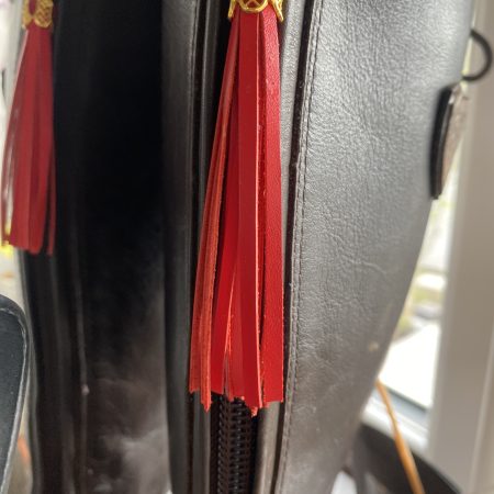 Boot charm/tassel red italian leather with