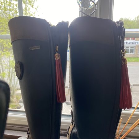 Boot charm/tassel red italian leather with