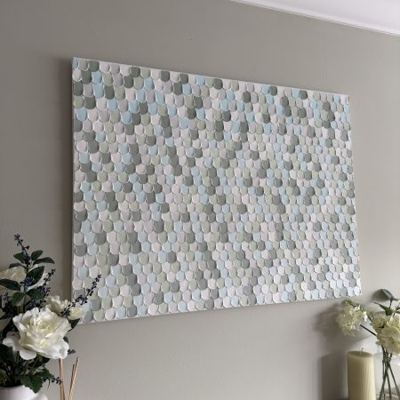 Layered Textured Mosaic Green Painting