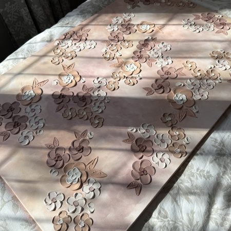 Brown Textured Floral Bedroom Wall Art