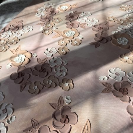 Brown Textured Floral Bedroom Wall Art