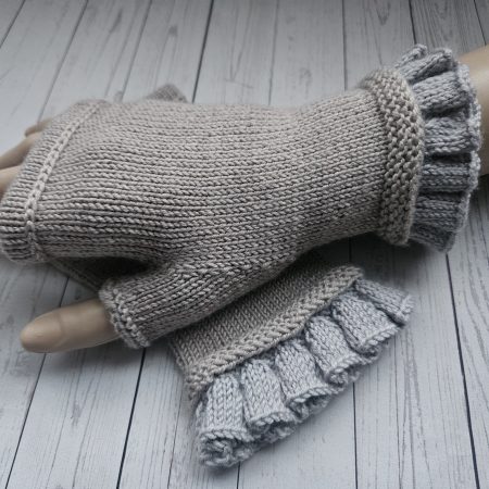 Handknitted luxury fingerless mitts.