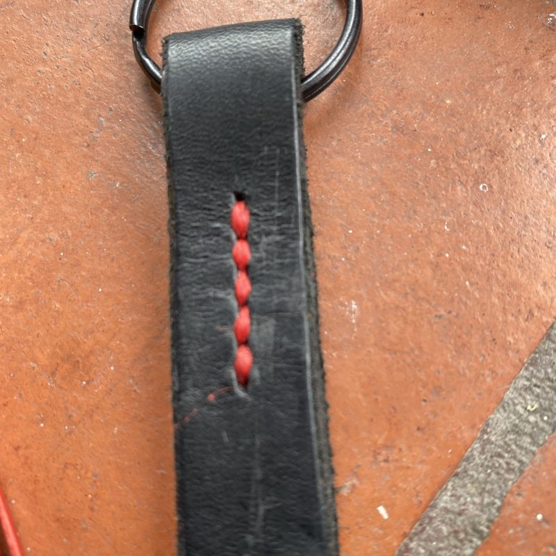 Keyring Black Italian leather and crystal set including bag charm