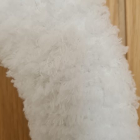 Fluffy white yarn wrapped wreath