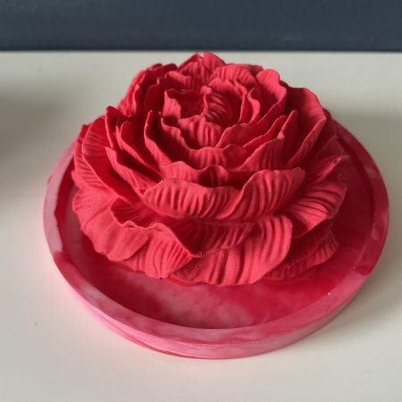 Scented peony eco-resin aroma stone passive diffuser on coaster