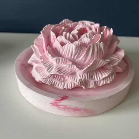 Scented peony eco-resin aroma stone passive diffuser on coaster