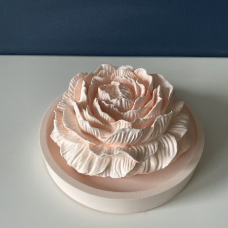 Scented peony eco-resin aroma stone passive diffuser on coaster