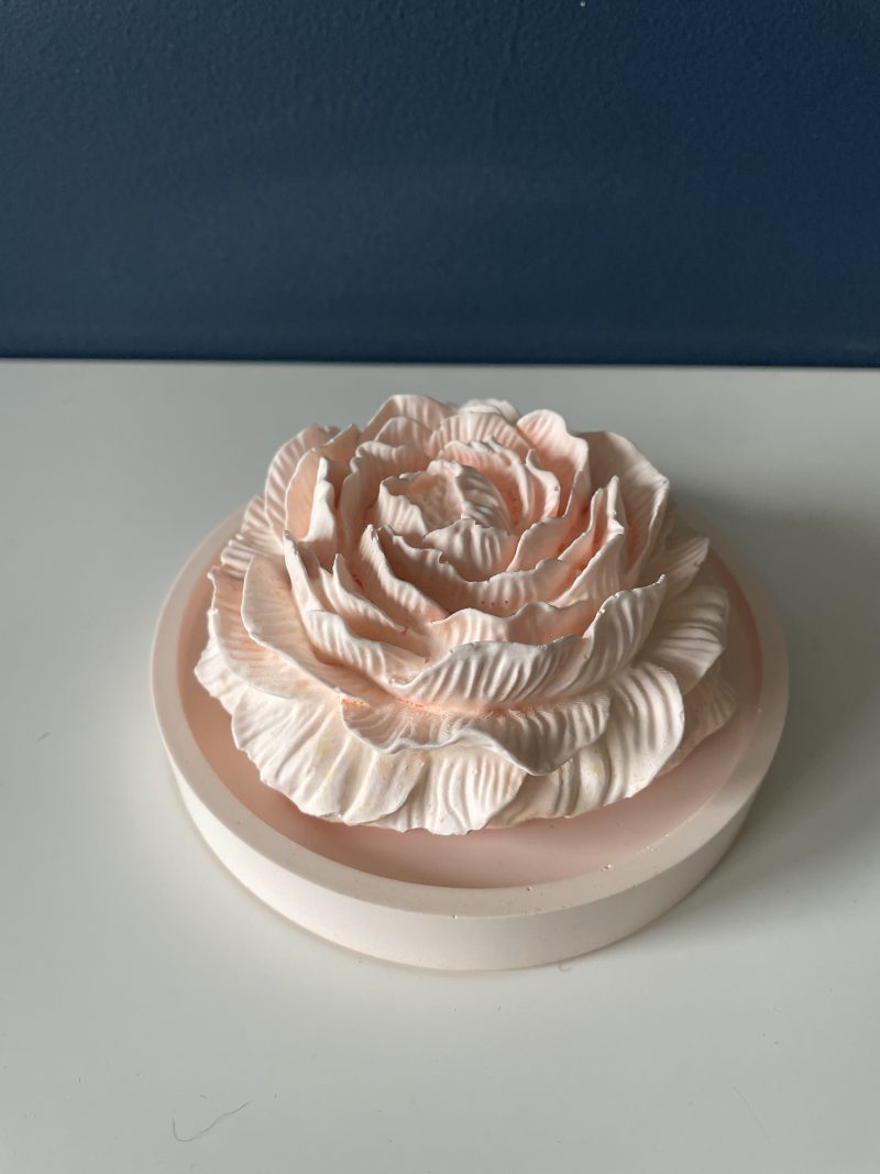Scented peony eco-resin aroma stone passive diffuser on coaster