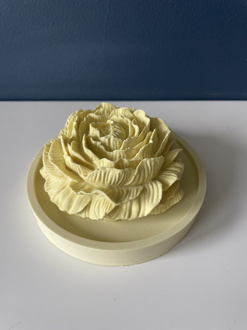 Scented peony eco-resin aroma stone passive diffuser on coaster