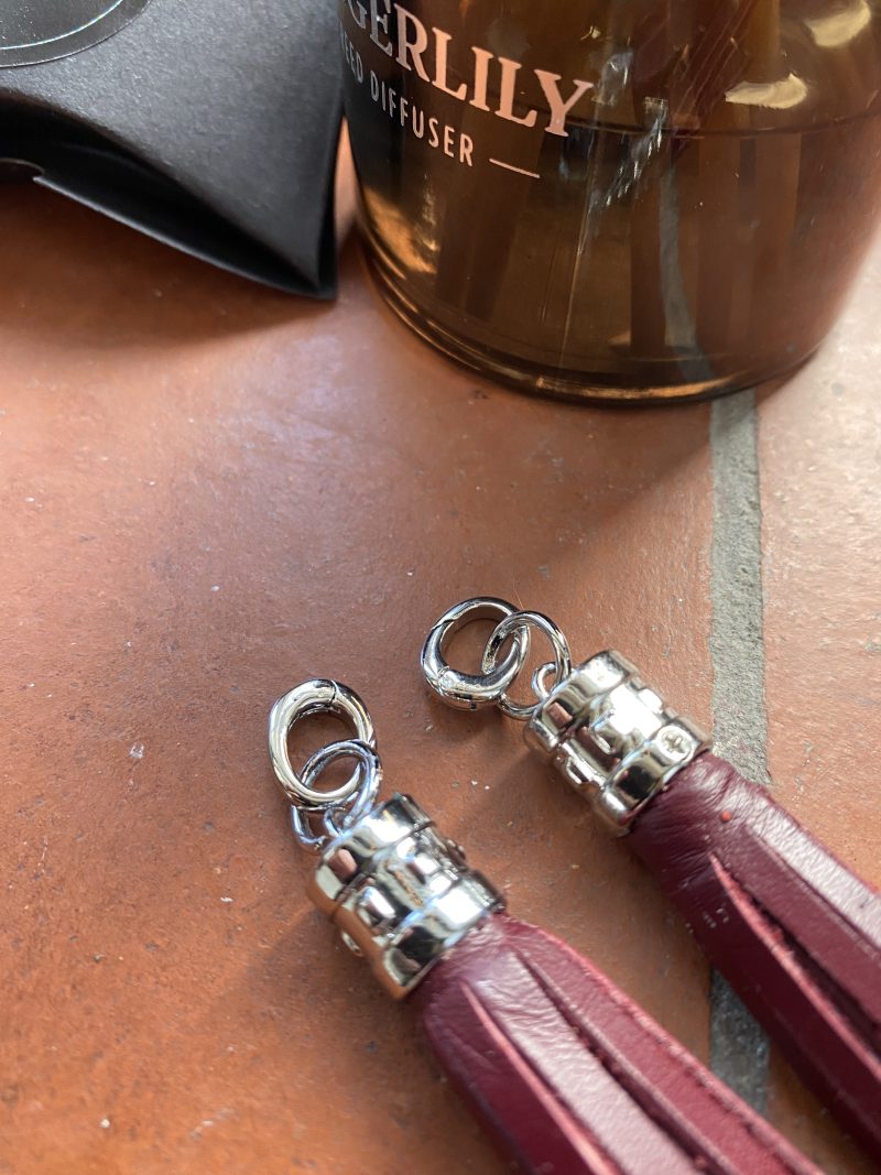 Boot charm / tassel italian leather with silver topper