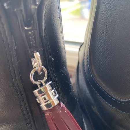 Boot charm / tassel italian leather with silver topper