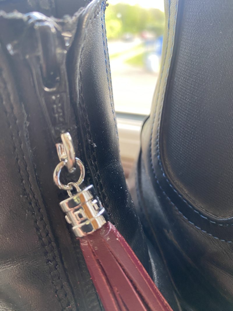 Boot charm / tassel italian leather with silver topper