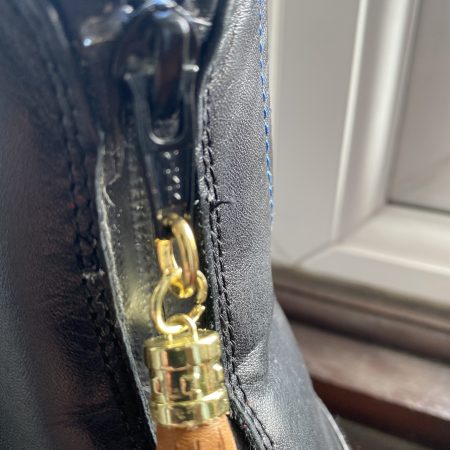 Boot charm/tassel brown italian leather with gold topper