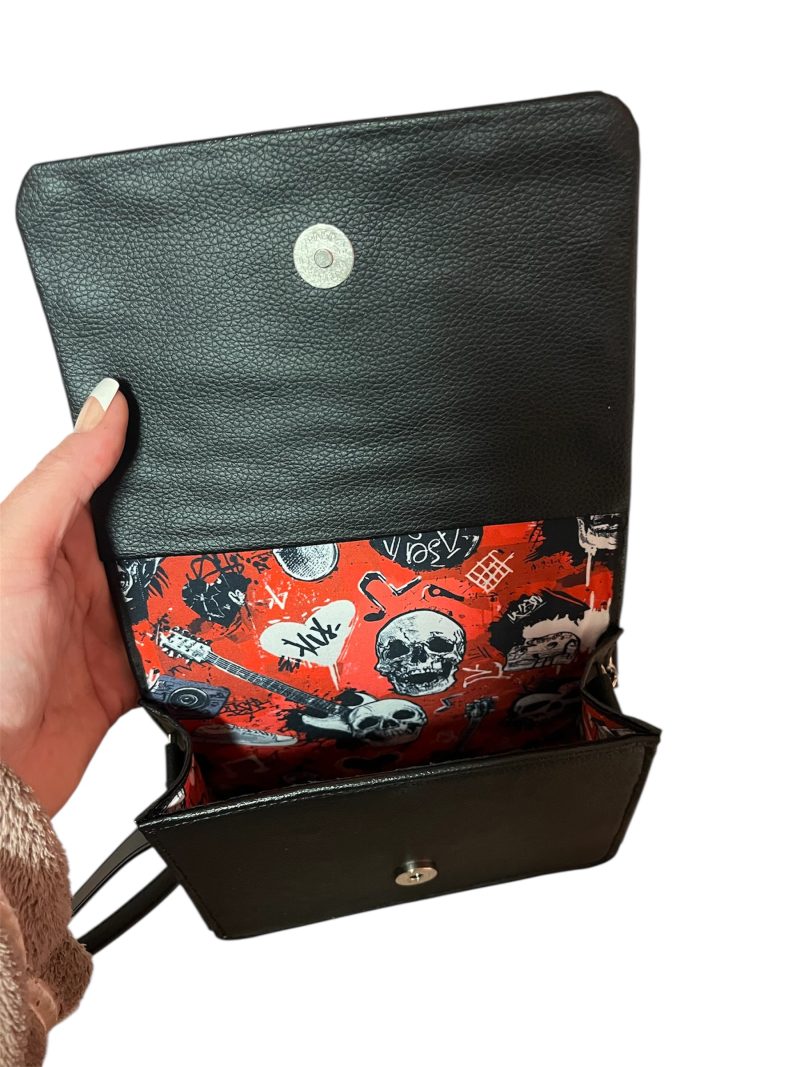 Handmade Voodoo Doll Style Crossbody PU Bag with Diamanté and Star Rivets