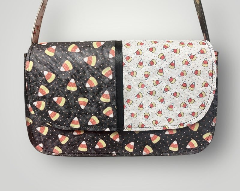 Candycorn Printed PU Leather Shoulder Bag with Magnetic Clasp