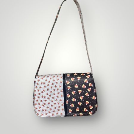 Candycorn Printed PU Leather Shoulder Bag with Magnetic Clasp