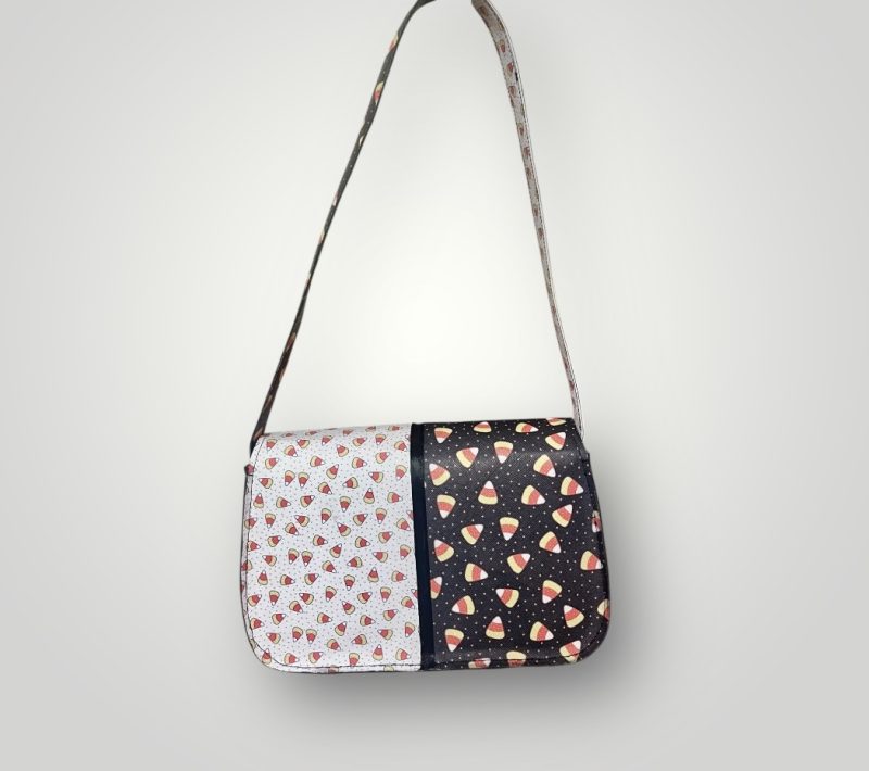 Candycorn Printed PU Leather Shoulder Bag with Magnetic Clasp