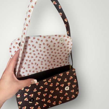 Candycorn Printed PU Leather Shoulder Bag with Magnetic Clasp