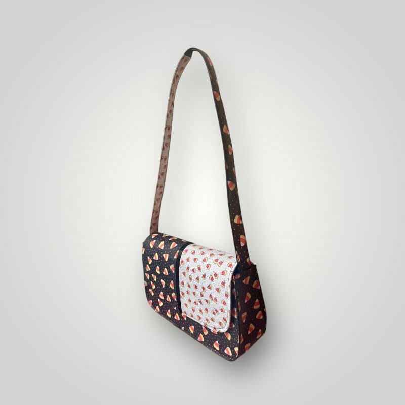 Candycorn Printed PU Leather Shoulder Bag with Magnetic Clasp