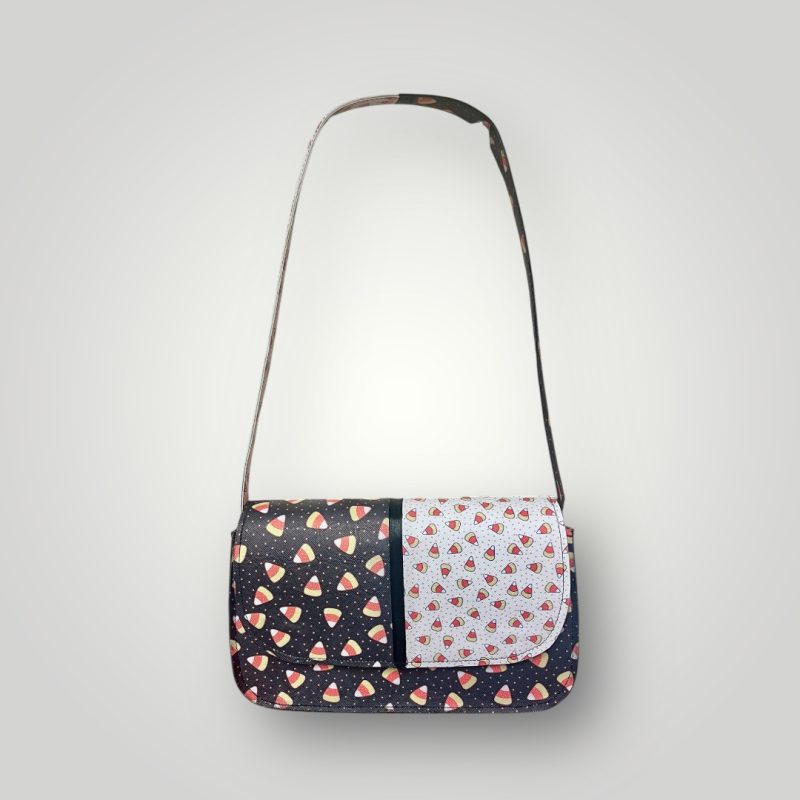 Candycorn Printed PU Leather Shoulder Bag with Magnetic Clasp