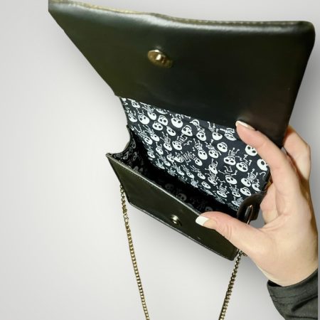 Diamanté Skull PU Shoulder Bag with Chain Strap, 18.5cm x 15cm