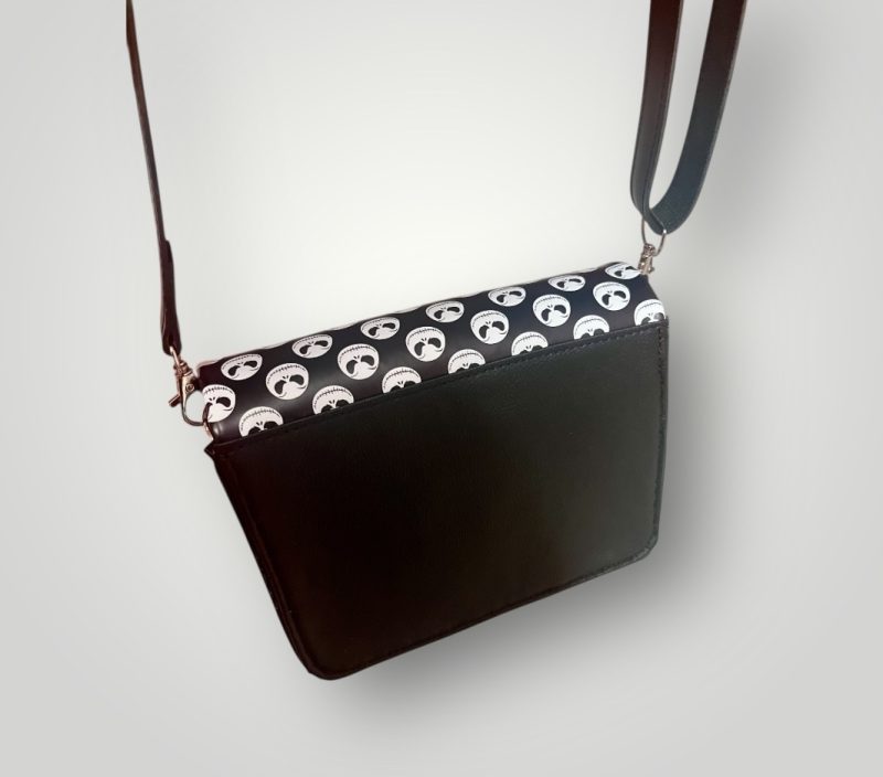 Jack Skellington Style Gothic PU Crossbody Bag with Adjustable Strap
