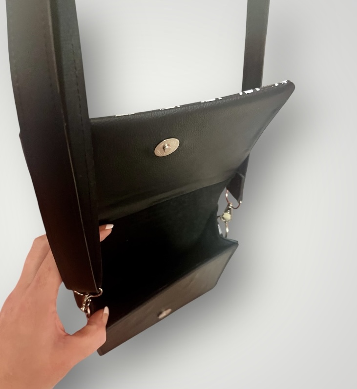 Jack Skellington Style Gothic PU Crossbody Bag with Adjustable Strap