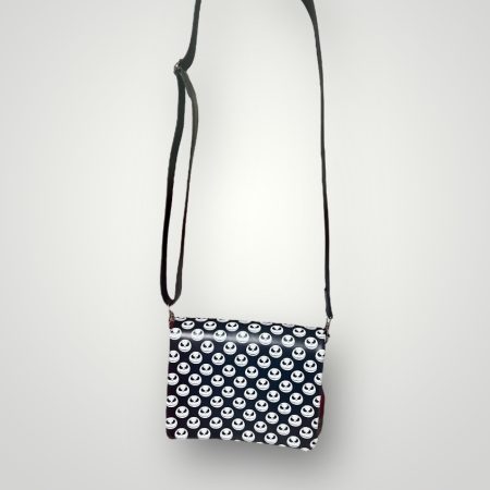 Jack Skellington Style Gothic PU Crossbody Bag with Adjustable Strap