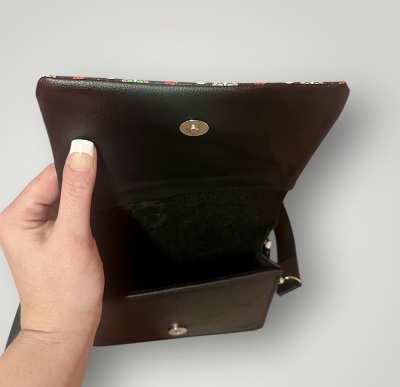 Sugar Skull Style PU Crossbody Bag with Adjustable Strap