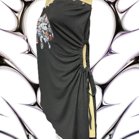 Handmade Gothic Horror Bandeau Top with Spike Studs, Size L UK 12-14