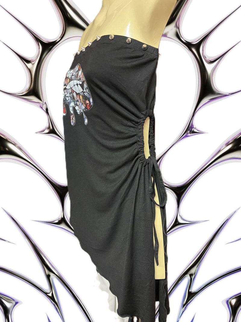 Handmade Gothic Horror Bandeau Top with Spike Studs, Size L UK 12-14