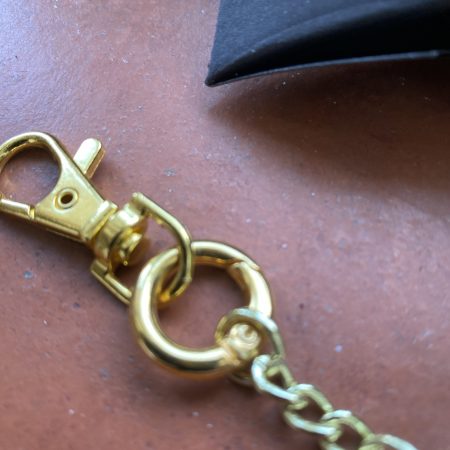 Bag Charm/ tassel Italian tan leather topper with gold topper