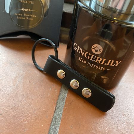 Keyring- Bespoke Handmade Italian leather and silver Studs