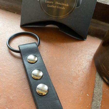 Keyring- Bespoke Handmade Italian leather and silver Studs