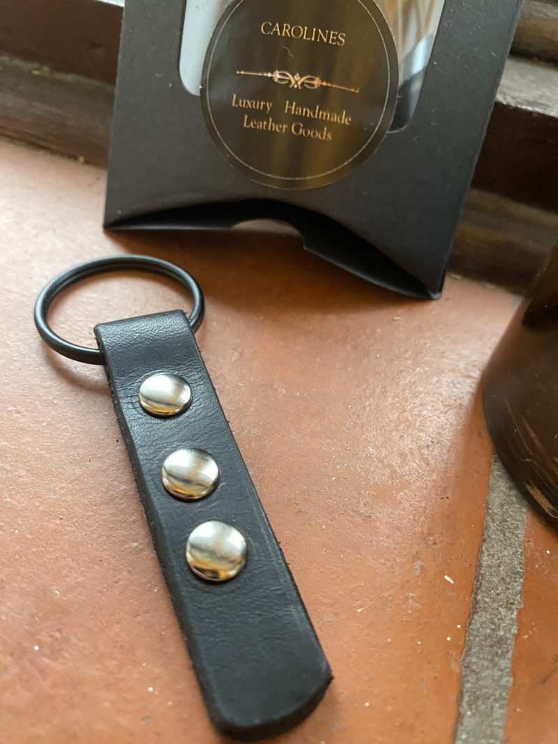 Keyring- Bespoke Handmade Italian leather and silver Studs