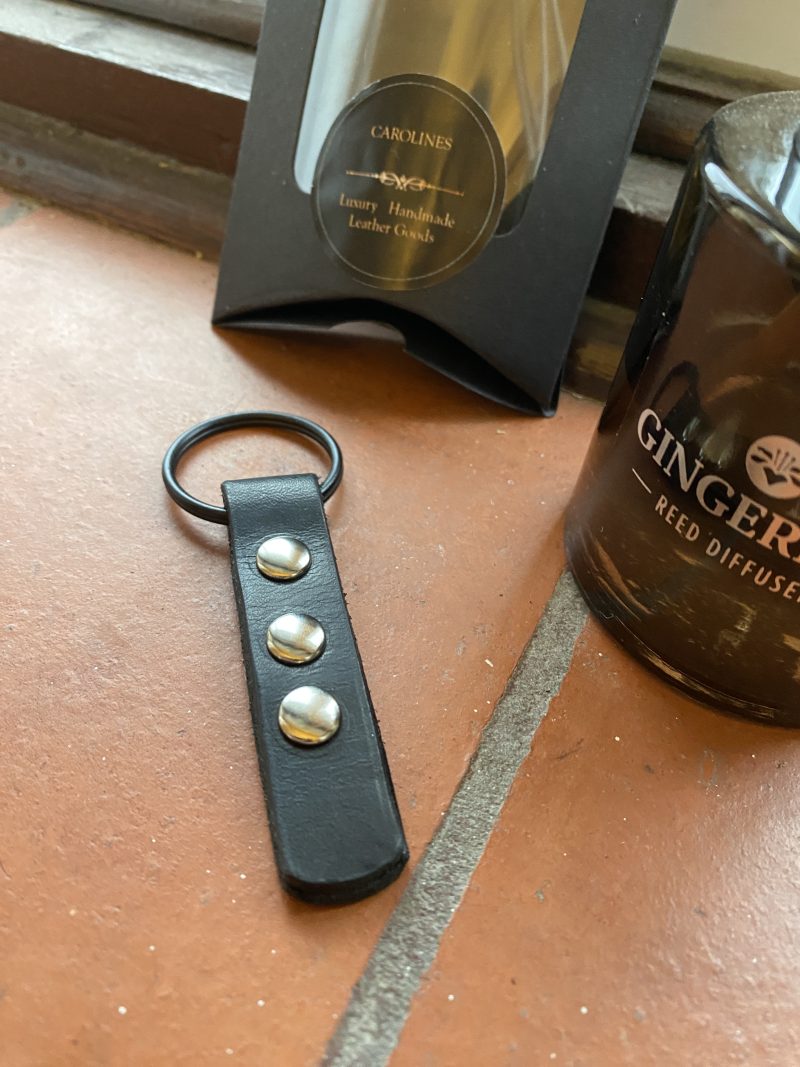 Keyring- Bespoke Handmade Italian leather and silver Studs