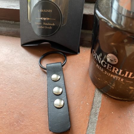Keyring- Bespoke Handmade Italian leather and silver Studs