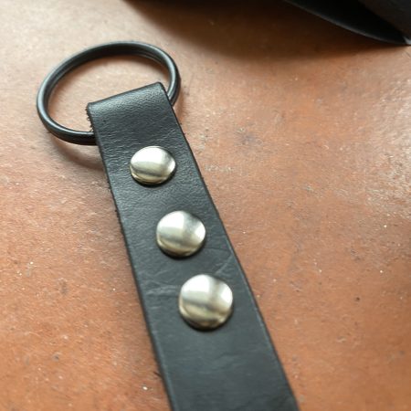 Keyring- Bespoke Handmade Italian leather and silver Studs