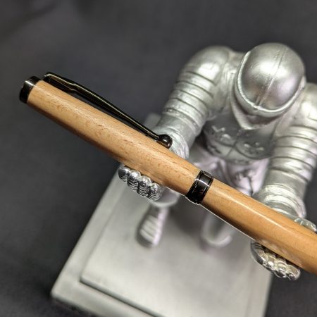 Hand turned wooden slimline ballpoint pen from beech
