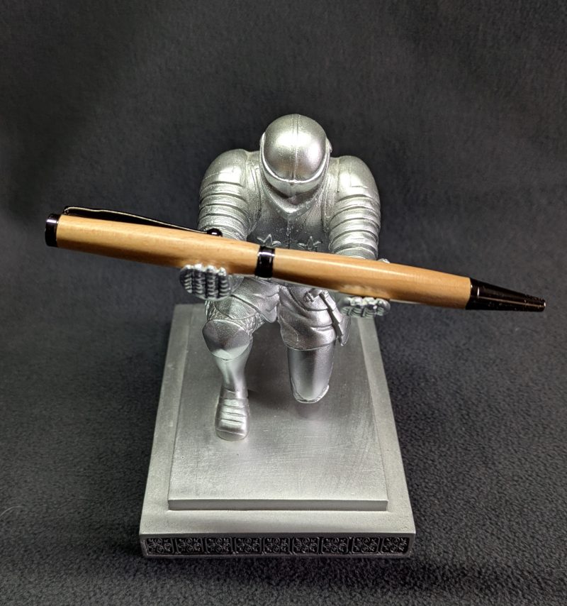 Hand turned wooden slimline ballpoint pen from beech