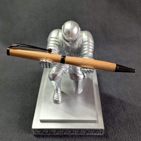 Hand turned wooden slimline ballpoint pen from beech
