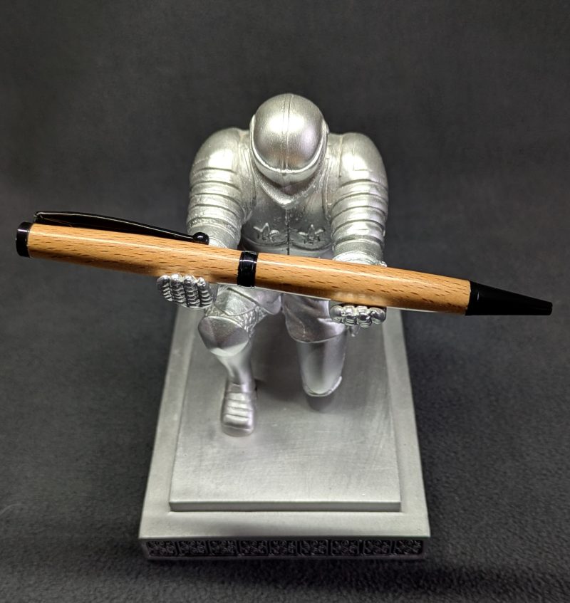 Handcrafted wooden slimline ballpoint pen from beech