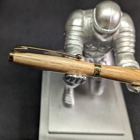 Handcrafted wooden slimline ballpoint pen from oak