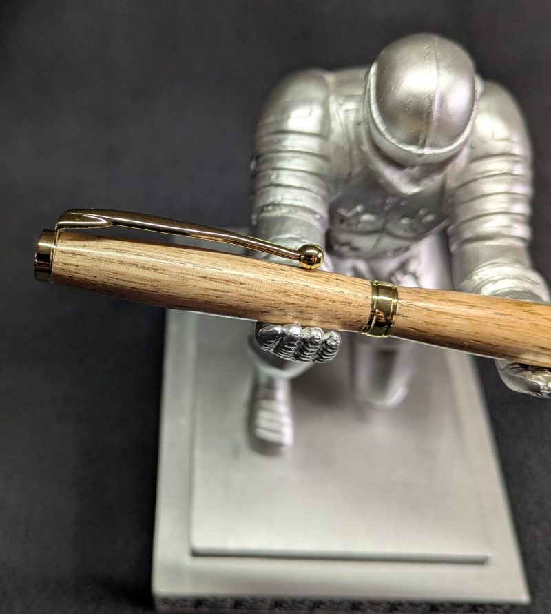 Handcrafted wooden slimline ballpoint pen from oak